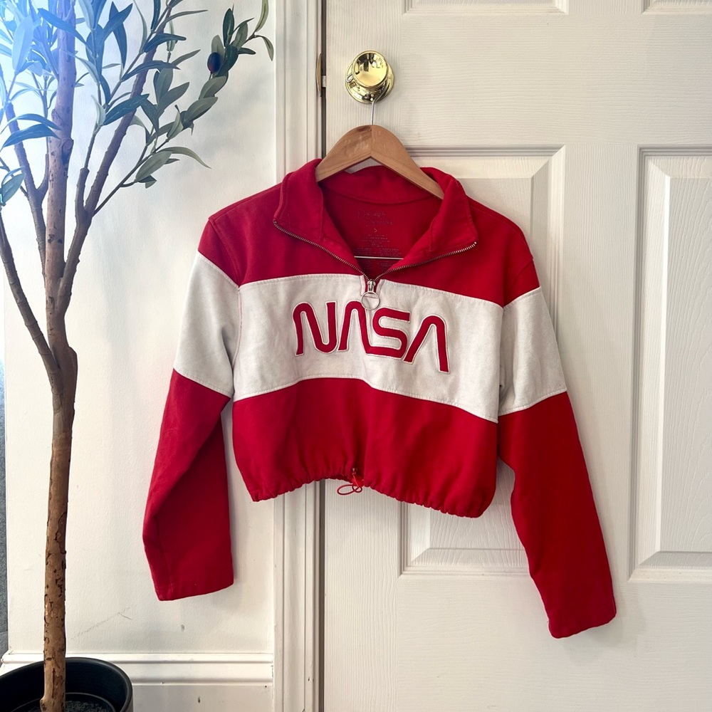 Red NASA quarter zip